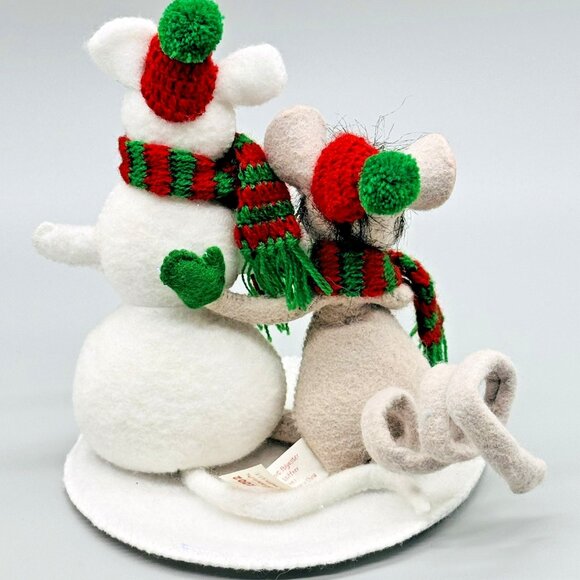 Annalee Sno-Like Me Mouse Snowman 778103 Winter Scarf Hat 6 inch 2002 - Picture 4 of 8